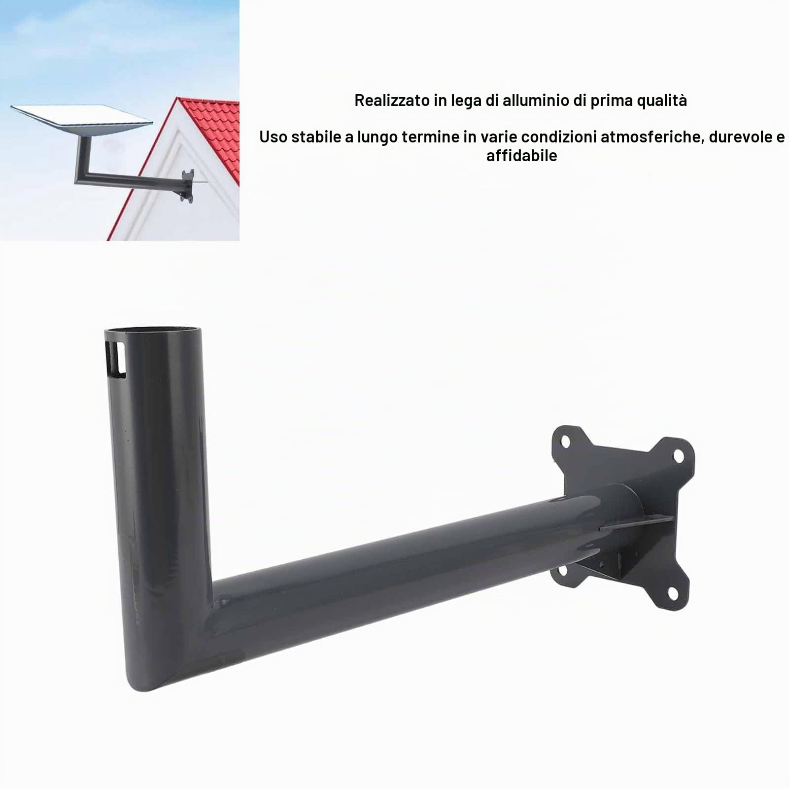 Kit di Montaggio per Supporto per Tetto in Lega di Alluminio, Supporto per Asta per Antenna Parabolica Internet per Carichi Pesanti per Parete del (Lungo 62x2