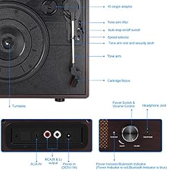 Tourne-disque Bluetooth à 3 vitesses avec lecteur de disque en vinyle vintage, haut-parleurs stéréo intégrés, avec prise… - Les Beatles, Paul McCartney, John Lennon, RIngo Starr, George Harrison Tourne-disque Bluetooth à 3 vitesses avec lecteur de disque en vinyle vintage, haut-parleurs stéréo intégrés, avec prise… – Image 4