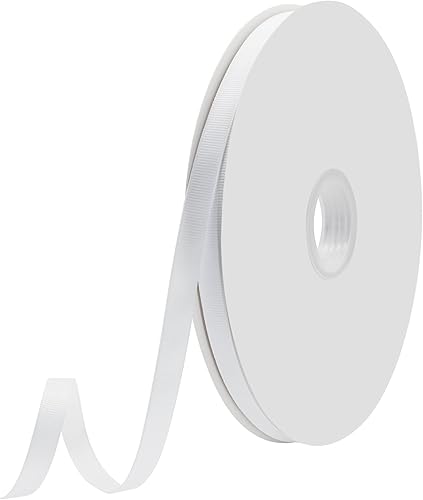 Cinta blanca de grogrén de 38 pulgadas x 100 yardas para envolver regalos, muy adecuada para decoración de bodas, ramos, manualidades, costura, lazo
