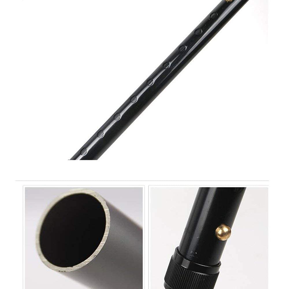 bastón telescópico de Aluminio de Aluminio Regulable en Altura Asistencia médica con Base Grande 4 Patas Negro Vision
