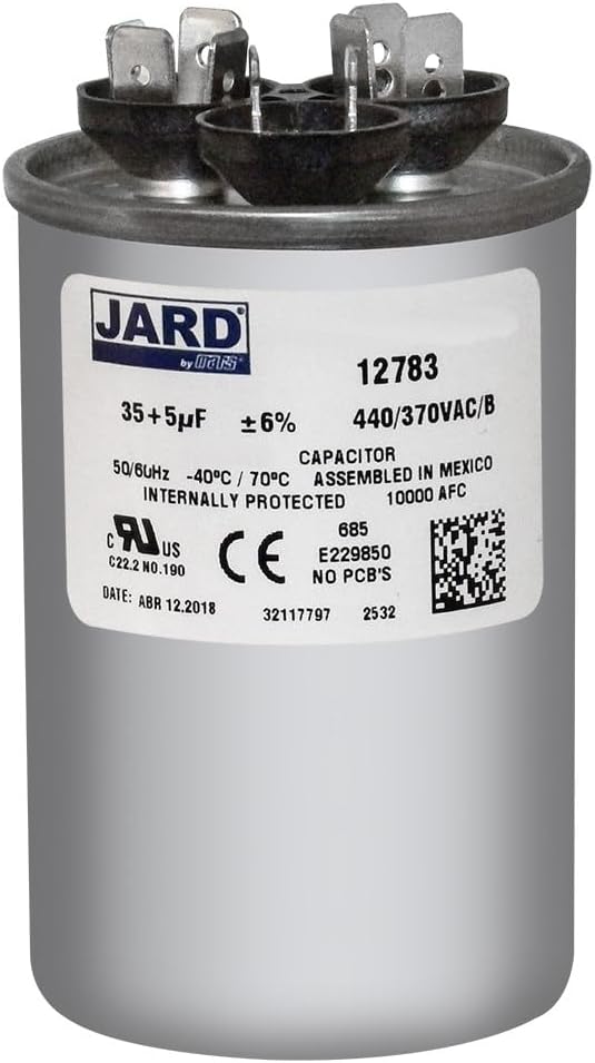 MARS 12783 Round Dual Run Capacitor 35+5 MFD 440V AC - OEM Mars2 Replacement for Motors & HVAC