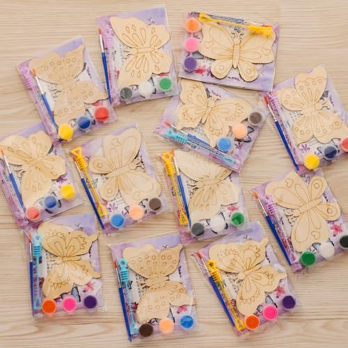 VENUSFIT Butterfly Party Favors - 12 PCS Butterfly Birthday Party Supplies - Butterfly Bubbles & Paint Crafts - Butterfly Birthday Decorations Goodie Bags Gifts Prizes for Kids Girls Toddler