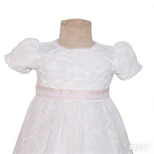 Leideur Baby Lange Taufkleider weiß Taufe Kleid besondere Anlässe Kleider für Mädchen Geburtstag (6 Monate, Weiß)