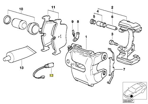 Cable sensor pastillas freno E46 BMW soluciona testigo encendido 6751311 2