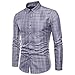 Produktbild Lushi Frühling New Herren Langarmshirt Mode Casual Trend Slim Herren Plaid Hemd Inch Shirt Gr. 2XL, grau