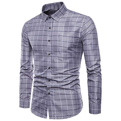 Camisa de manga larga de los hombres de la primavera nueva moda casual tendencia Slim camisa de cuadros de los hombres camisa de la pulgada