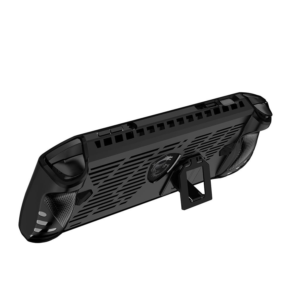 Etui na MSI Claw, Ultracienkie Miękkie TPU Etui z Podpórką, Shockproof Ochronne Etui Kickstand Case dla MSI Claw-Czarny