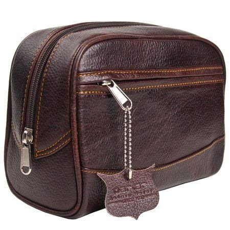 Parker Men’s Travel Toiletry Bag–Handmade Buffalo Leather Dopp Kit for Men–Fu...