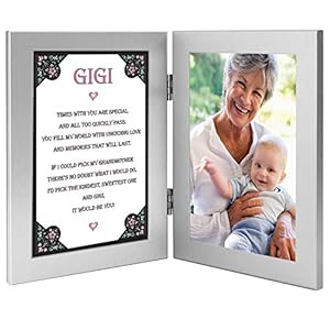 Poetry Gifts Grandma Gigi Gift, Sweet Poem from Grandchild for Mother’s Day, Add 4×6 Inch Photo to Double Frame
