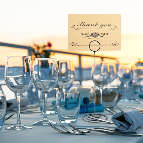 Image of Table Number Holders, 10PCS Place Card Holder, Photo Holder (8.7 inch Black) | Picture Holder, Cards Stand Name Menu Clips, Large Size Table Sign Card Holder for Centerpieces Wedding Birthday Party