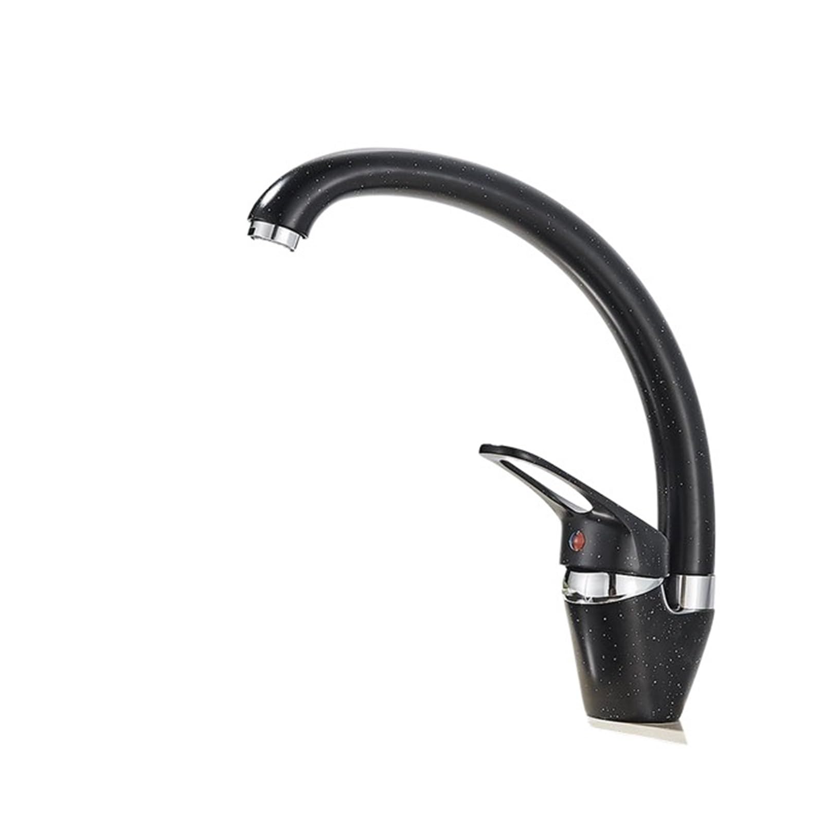 Kitchen Faucet, Kitchen Faucet Single Handle 360 Rotation Swivel Spout Deck Mounted,Cold and Hot Sink Water Mixer Tap Faucets(Black Chrome dot)