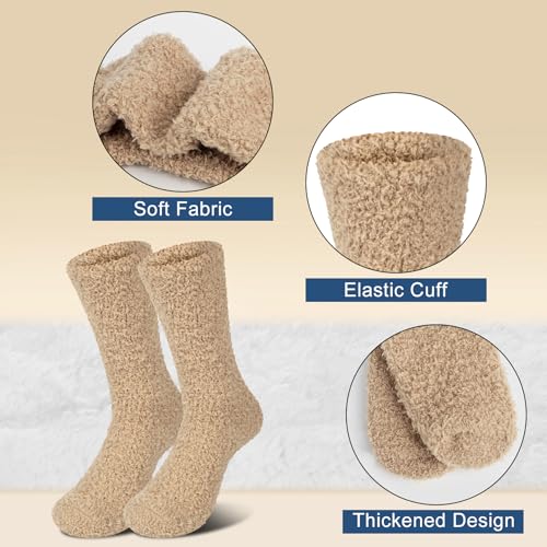 Mens Fuzzy Socks, Warm Winter Fluffy Cozy Slipper Fleece Socks for Men3