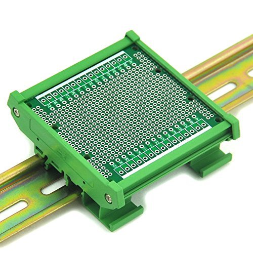Electronics-Salon DIN Rail Mounting Carrier Housing with Prototype Board, PCB Size 77.4 x 72mm