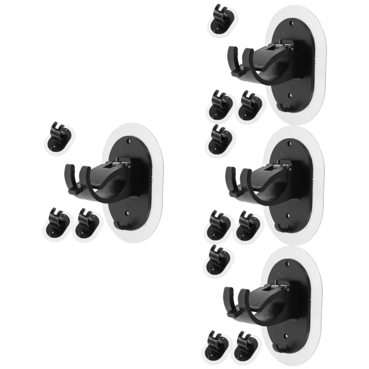 TOPBATHY 4sets Pinces À Tringle À Rideaux Accroches pour Tringles À Rideaux Support Tringle Rideaux Crochets Tiges Canne À Pêche Cintres De Rideaux Support De Tige Plastique Black 4pcs * 4