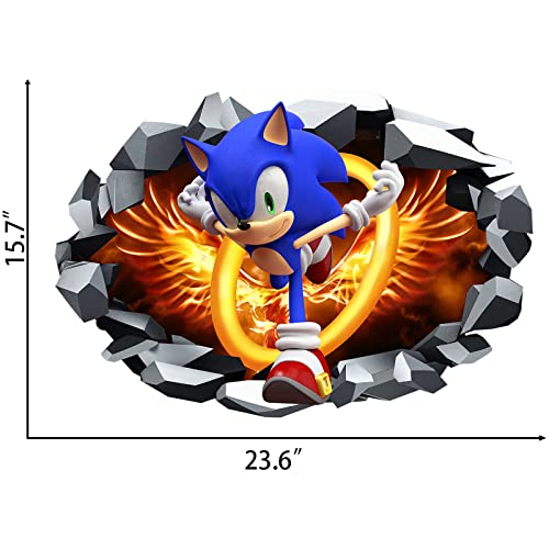 Sonic Wall Decals Children's Cartoon Wall Stickers Sonic Wall Decor For Kids Palyroom Living Room Bedroom Nursery Self-Adhesive Vinyl Wall Decoration Gift Supplies (15.7 X 23.6 Inches） #TOP6