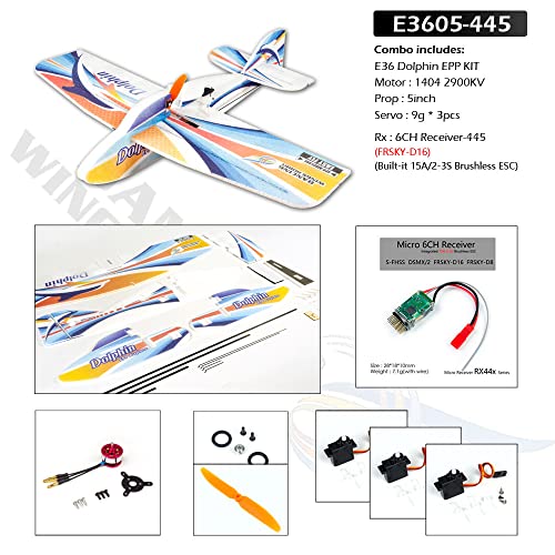 Radio control RC Dolphin de ala EPP flexible: avión Lento Flyer de 580mm para armar sin prisa 2