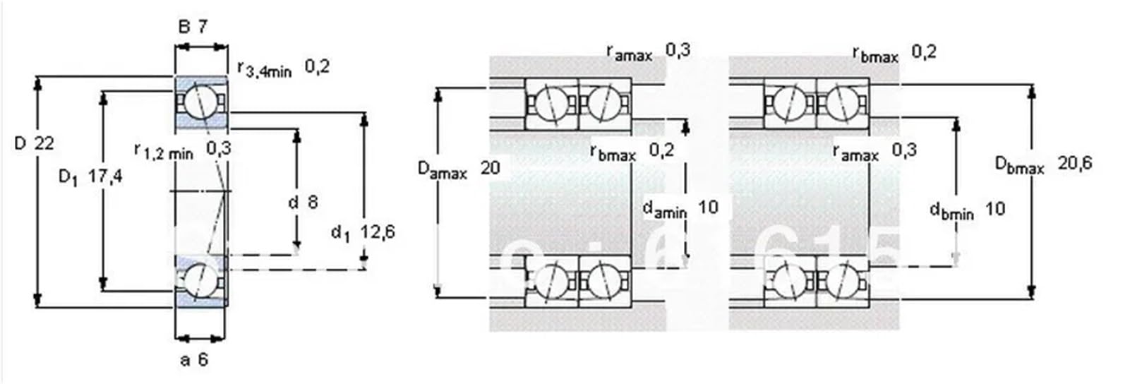 Cojinetes de contacto angulares 10 rodamientos de bolas de contacto angular de husillo de 8 mm 708C/P5 RODAMIENTO DE SUPER PRECISIÓN ABEC-5 708 708C 708AC 8x22x7 RODAMIENTO MC