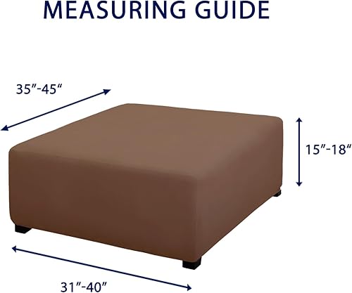 Vista 158 de PureFit Funda otomana rectangular de ajuste suave superelástica, para taburete de pies y muebles de almacenamiento plegables para sala de estar