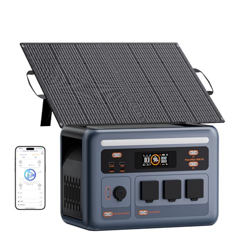 OSCAL PowerMax 1800SE Tragbare Powerstation mit 100W Solarpanel | 1024Wh LFP Batterie Backup...