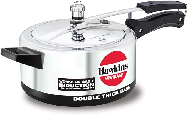Hawkins Hevibase Pressure Cooker, Aluminum, Silver, 3.5 Liters