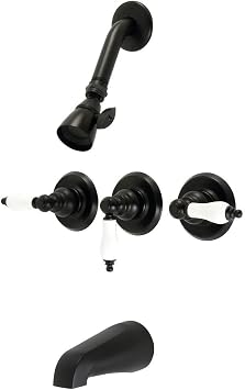 Kingston KB230PL Tub and Shower Faucet, Matte Black