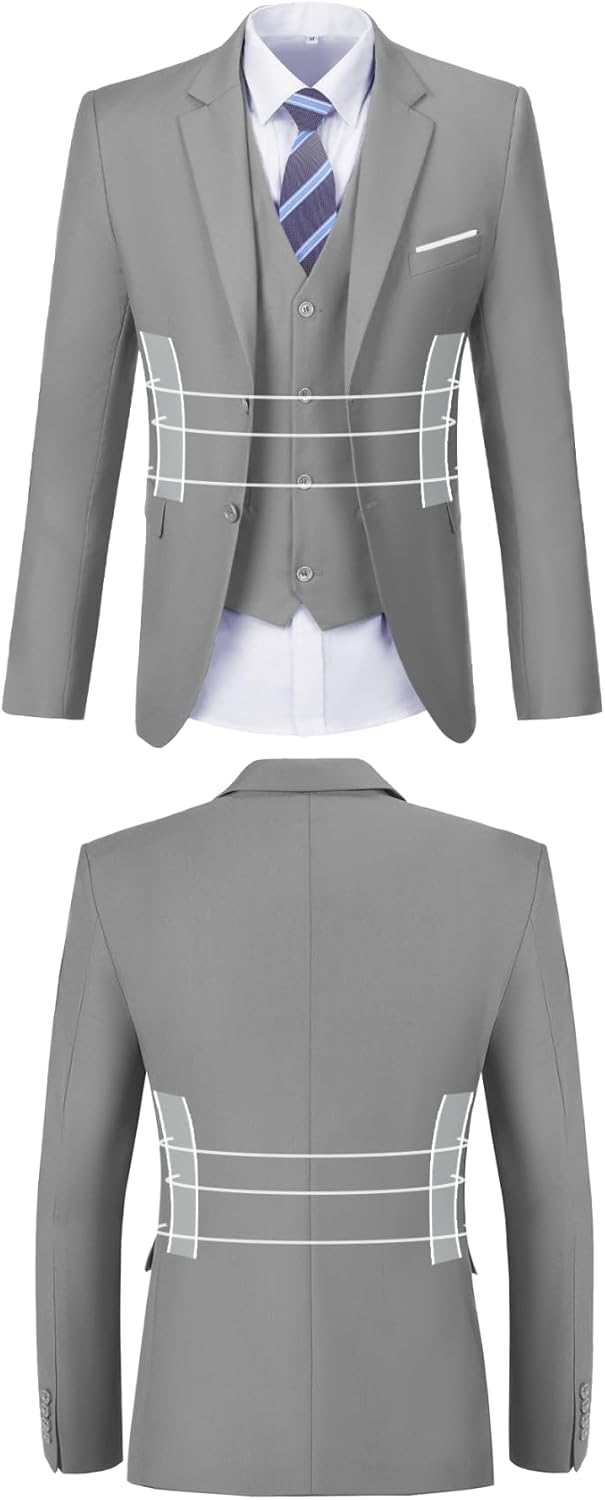 High-End Suits Men Suit Groomsmen Suit Orange Slim Fit 3 Pieces Suit for Men Notched Lapel Jacket Vest Pants - Image 2