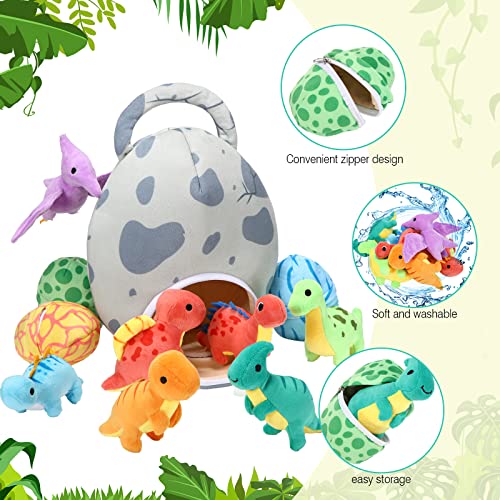 11 Pieces Dinosaur Stuffed Animal Small Dino Plush Toy And Egg Bag Set Stuffed Dinosaur Cute Stuffed Animals Plush Toys Soft Dinosaur Stuff Animals For Birthday Dinosaur Themed Party Decorations #TOP2