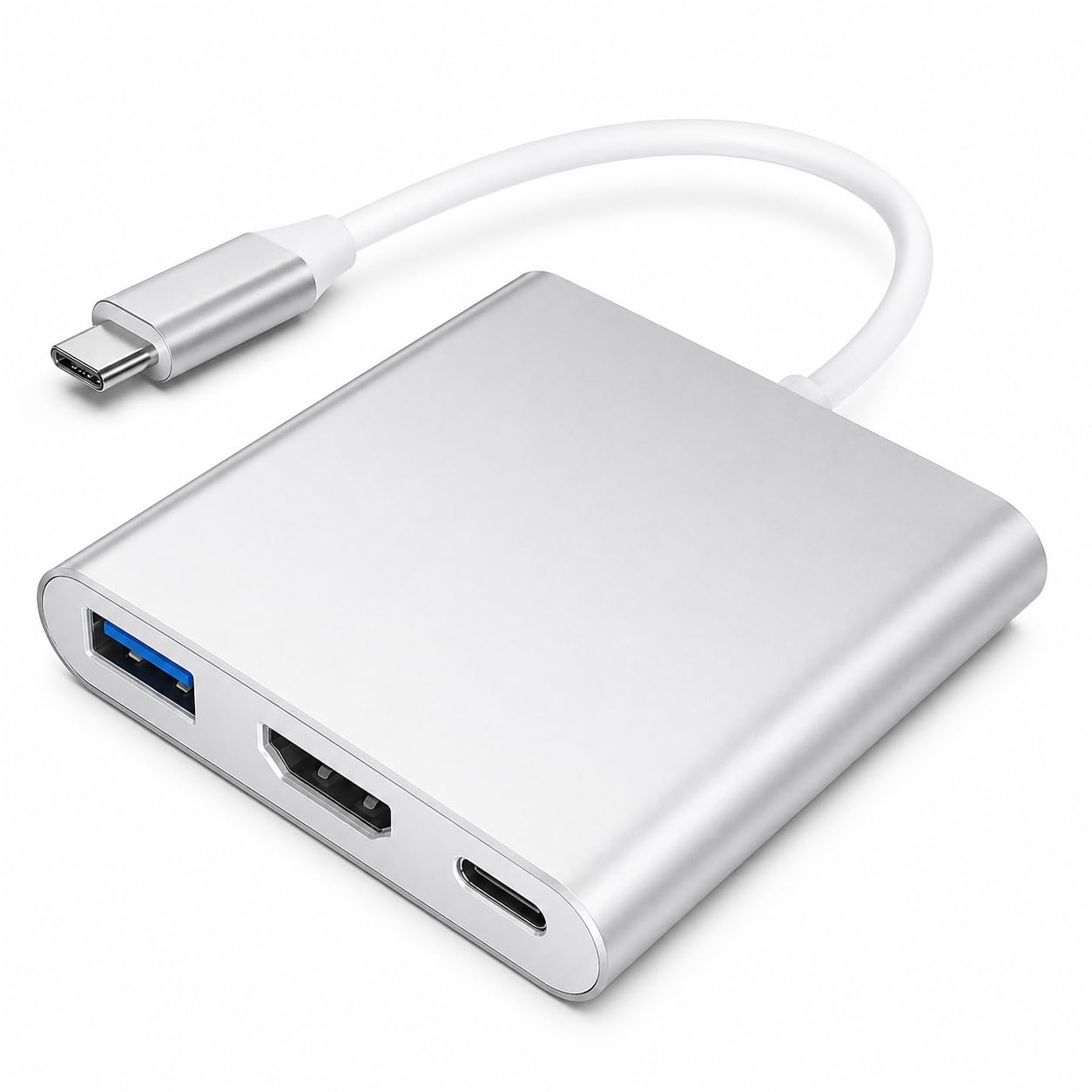 USB C Hub 3 in 1, 4K HDMI Adapter for Laptop, Type C to HDMI Multiport Adapter with USB 3.0 Port & 100W PD Charging, Aluminum USB C Dock for MacBook Pro/Air, iPad Pro, XPSl, HP, Samsung-image-38
