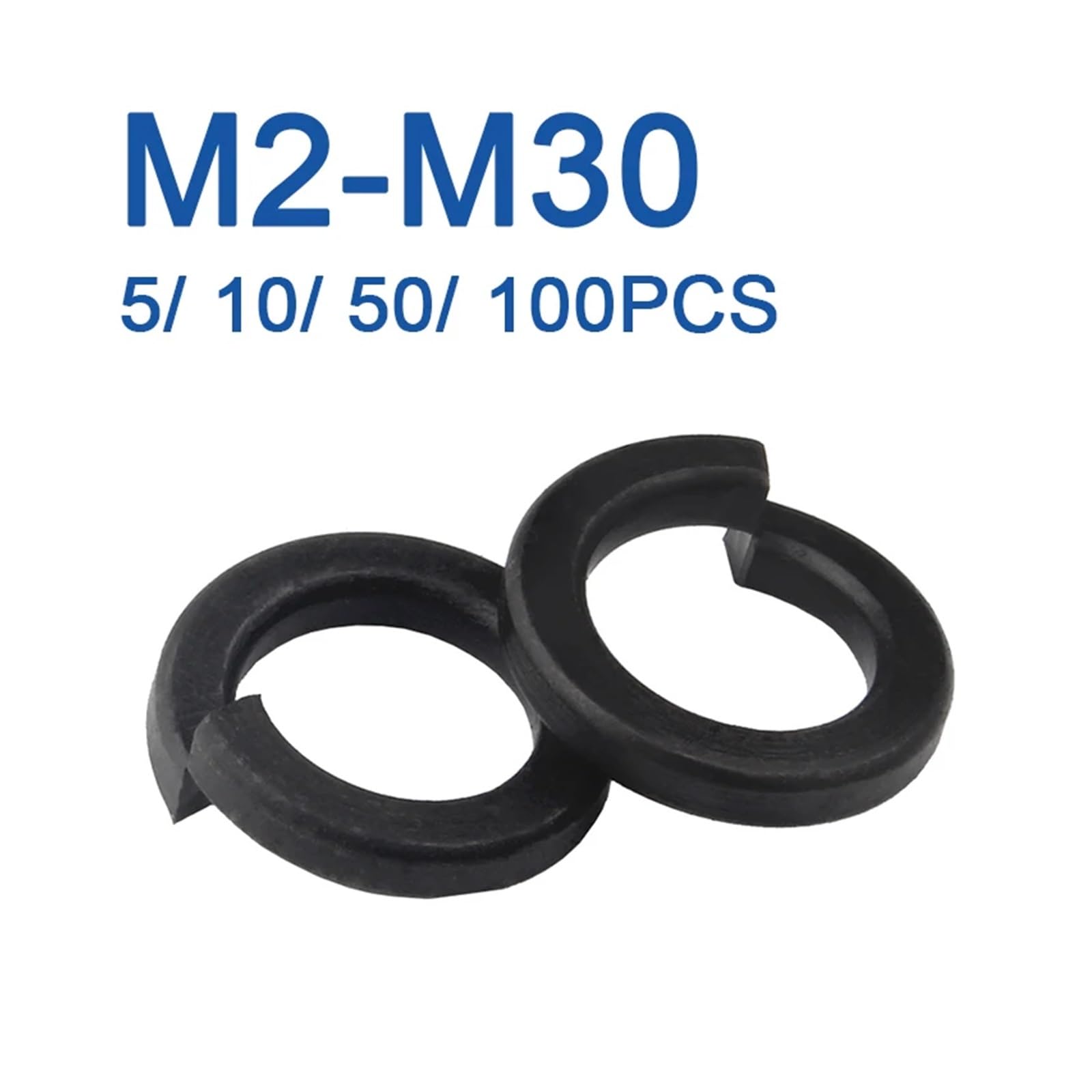 5/10/ 50/100 Uds arandelas de seguridad con resorte junta elástica de acero al carbono M2 M2.5 M3 M4 M5 M6 M8 M10 M12 M16 M20 M24 M27 M30 GB93(M30 (5pcs))