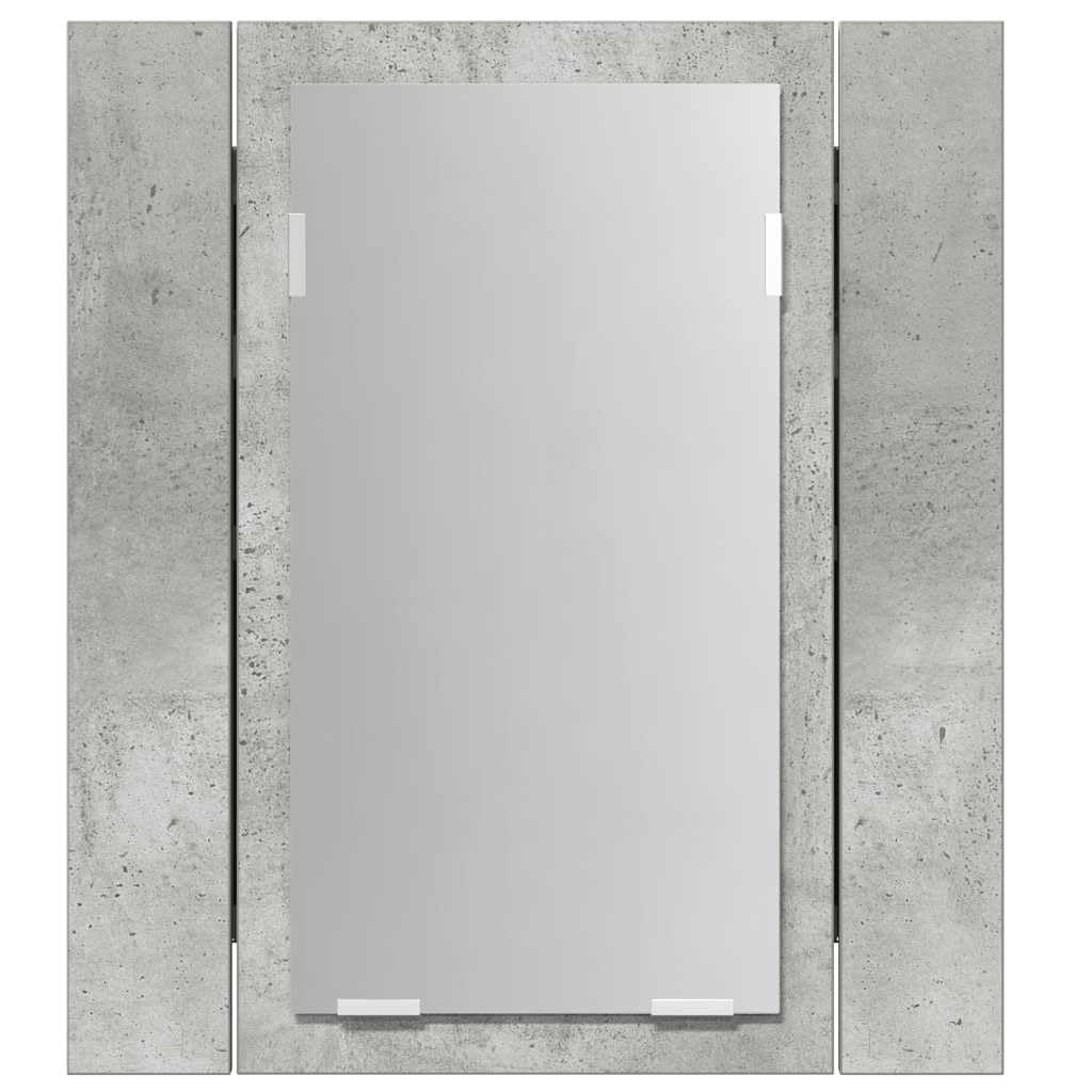 Szafki i przechowywanie, szafki toaletkowe, szafki łazienkowe LED, szafka z lustrem łazienkowym, betonowa, szara, 40 x 12 x 45 cm, akrylowa