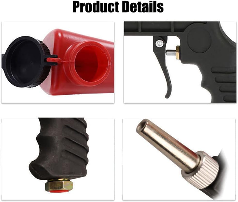 1/4” Air Sandblasting Gun Portable Handheld Sandblaster 90psi Sandblasting Gun Pneumatic Sandblaster Spray Gun Blasting Machine