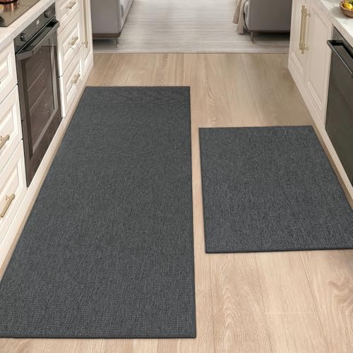 Color Geometry Alfombras De Cocina Antideslizantes Lavables 61x92cm 61x183cm, Alfombras Delgadas Tejidas De Cocina De 4mm, Alfombra De Suelo Absorbentes Para Delante Del Fregadero, Pasillo, Gris