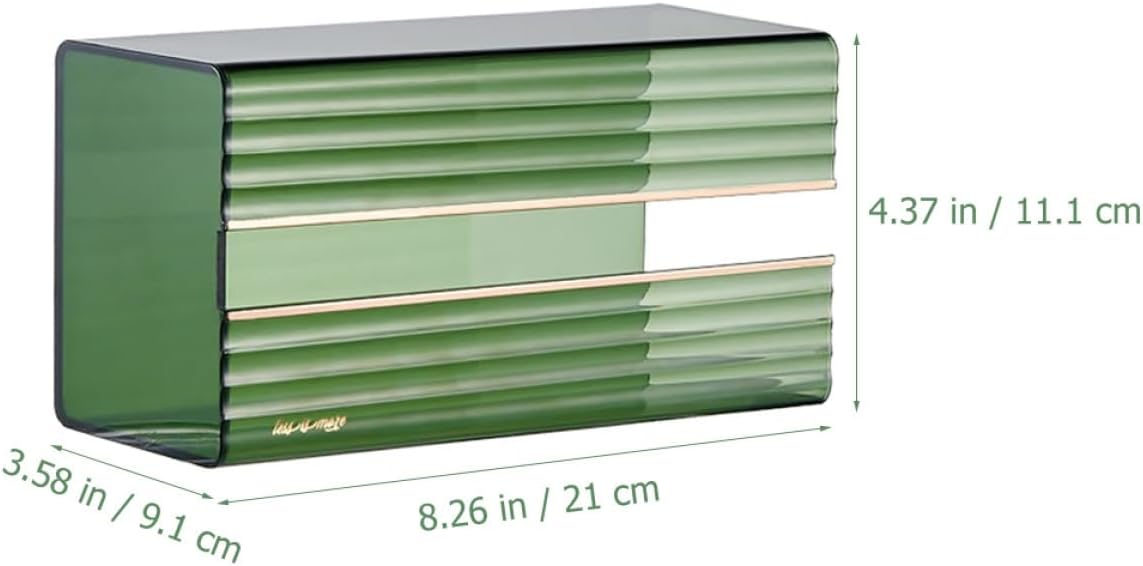 Wall Mounted Tissue Holder Storage Shelf for Kitchen Study Green image 2