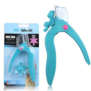 Gleevia Acrylic Nail Clipper Adjustable Stainless Steel Gel Fake Nail tip Cutter u-Shaped fingernail Scissors Artificial Fake Nail Trimmer for False Nail Art Manicure Tools (Sky Blue)