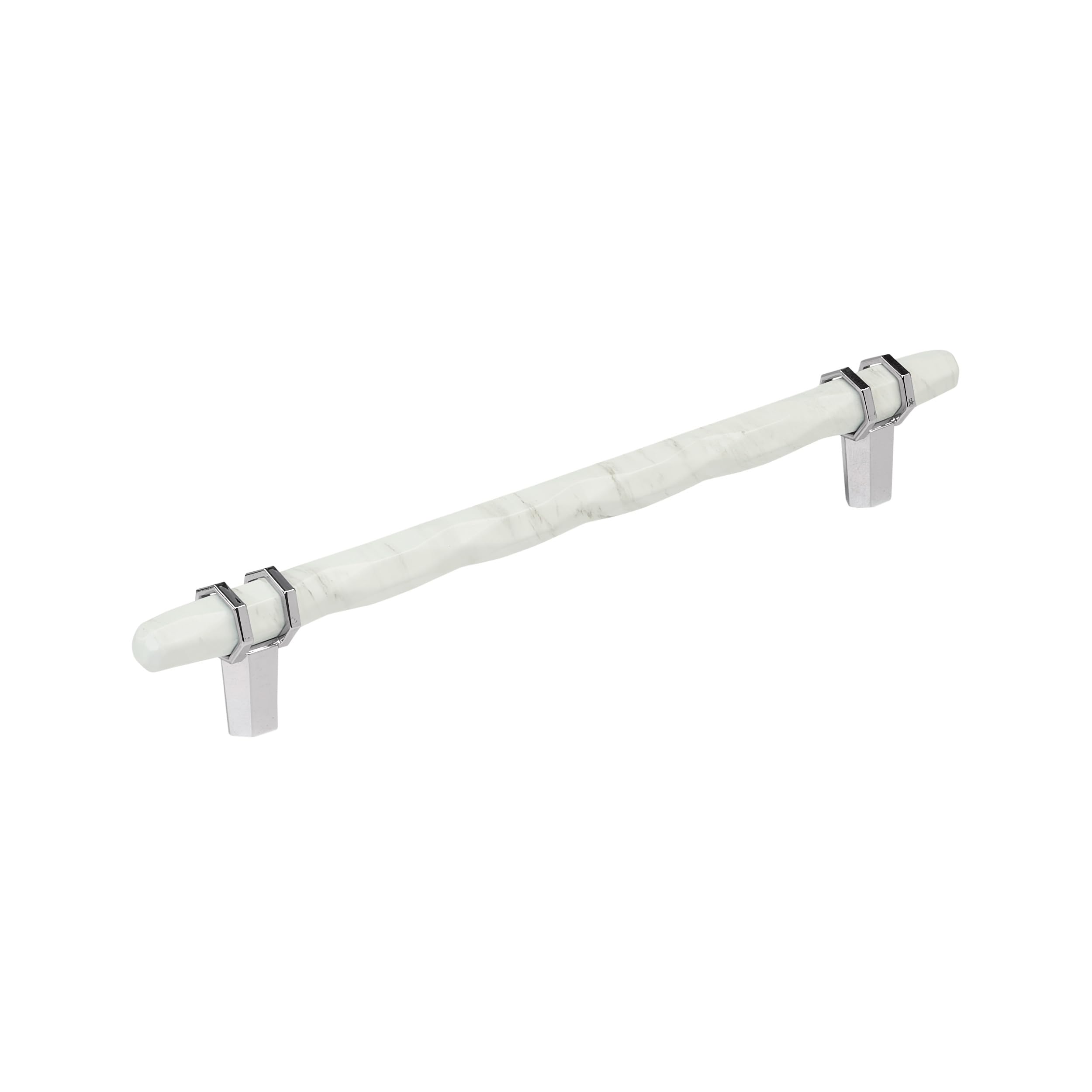Amerock 8" Carrione Marble White/Polished Chrome Drawer Pull