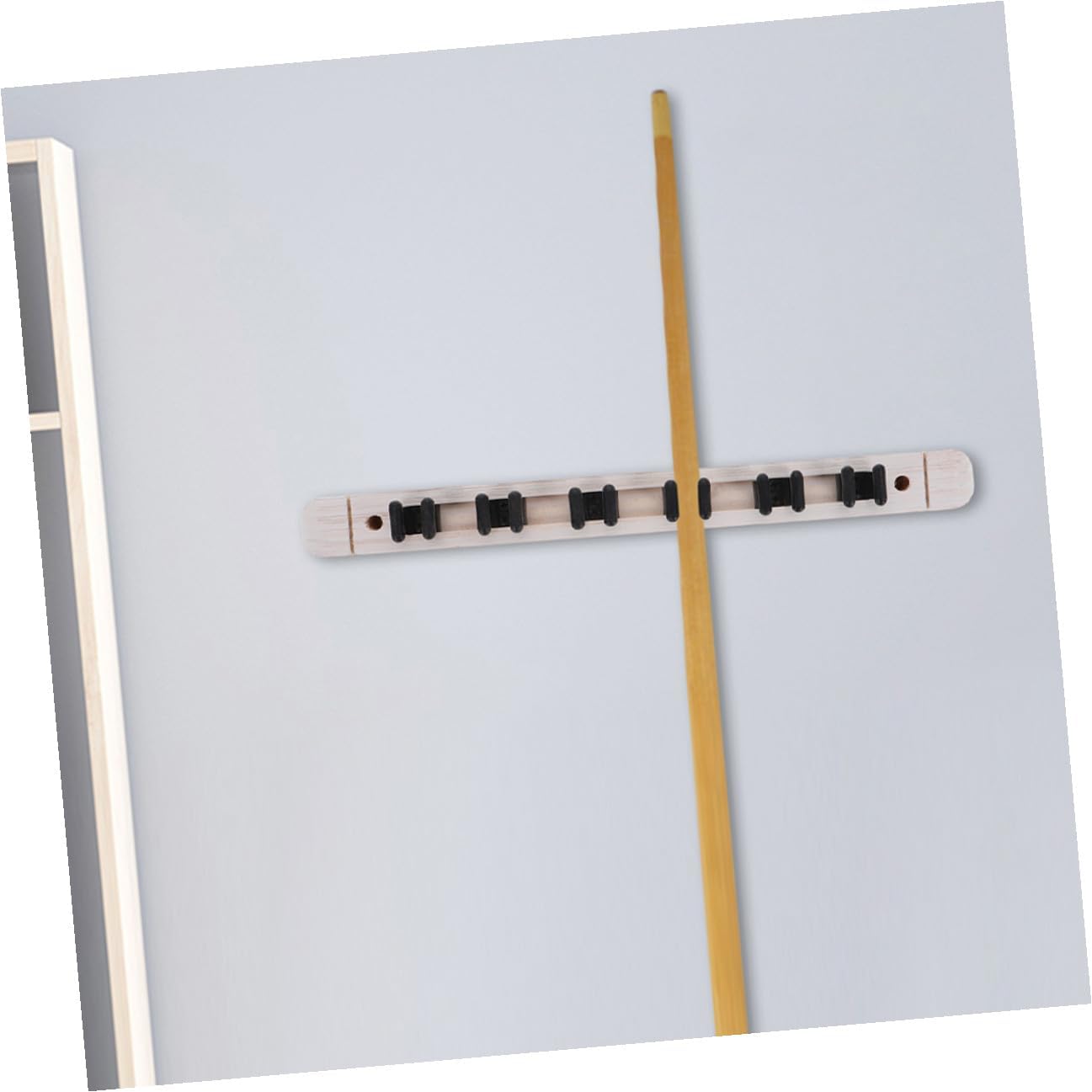 Luxshiny 6-hole Solid Wood Billiard Cue Holder Rack Wall-mounted Pool Cue Storage Organizer with White Finish, 2 Pairs for Indoor Recreation Room Pool Table Accessories
