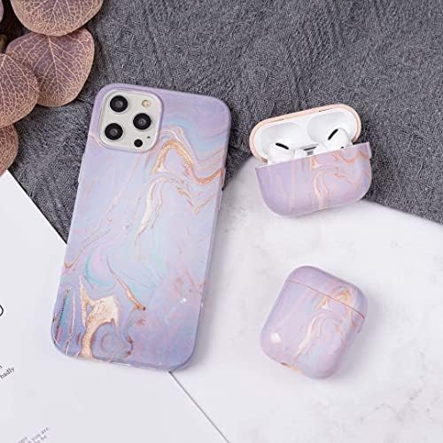 ZARLLUIT Purple marbled phone case - iPhone 12 Pro Max Marble Decals Case, Water paste process Soft Flexible TPU Purple Marble Protective Cover for Apple iPhone 12 Pro Max 6.7"- Only Phone case in box