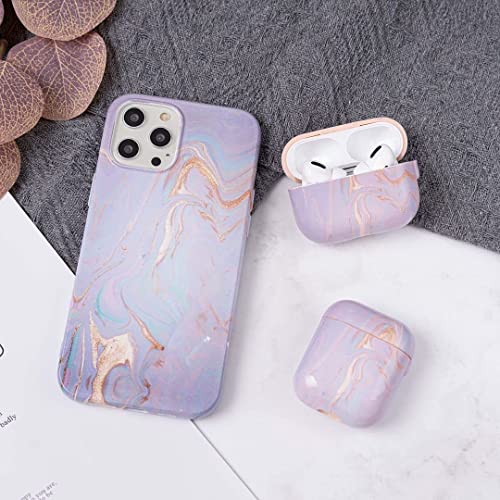 Zarlluit Purple Marbled Phone Case - Iphone 12 Pro Max Marble Decals Case, Water Paste Process Soft Flexible Tpu Purple Marble Protective Cover For Apple Iphone 12 Pro Max 6.7"- Only Phone Case In Box #TOP10