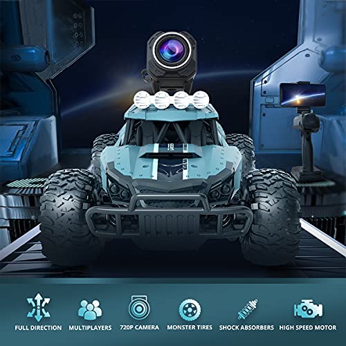 Deerc Rc Cars De36W Remote Control Car With 1080P Hd Fpv Camera, 1/16 Scale Off-Road Remote Control Truck, High Speed Monster Trucks For Kids Adults 2 Batteries For 60 Min Play, Gift For Boys #TOP5