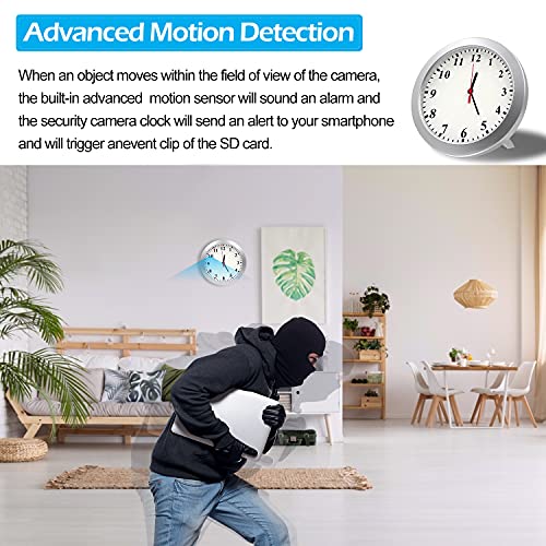 Pelay Hidden Camera Clock, Wifi Spy Camera Wall Clock Hd 1080P Mini Spy Hidden Camera, Wireless Security Surveillance Camera Motion Detection And Video Recoder, Nanny Cam For Home/Apartment/Office #TOP3