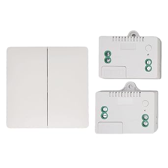 Light Switch Kit,Two Self Generating Remote Control Wall Switch Outlet for Offices Hotels Restaurants