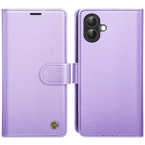 Étui cuir iPhone 17 avec béquille et 4 emplacements cartes coque violette AIMOYU