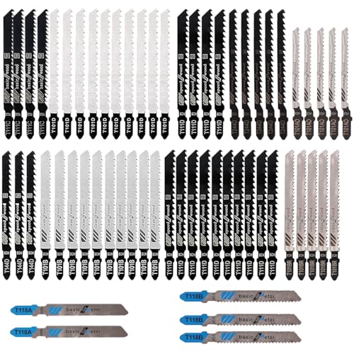 IBOPUXIU Sierra de Calar, Juego de 52 Piezas para Hojas de Sierra de Calar Básicas (Madera y Metal), Tamaño Universal