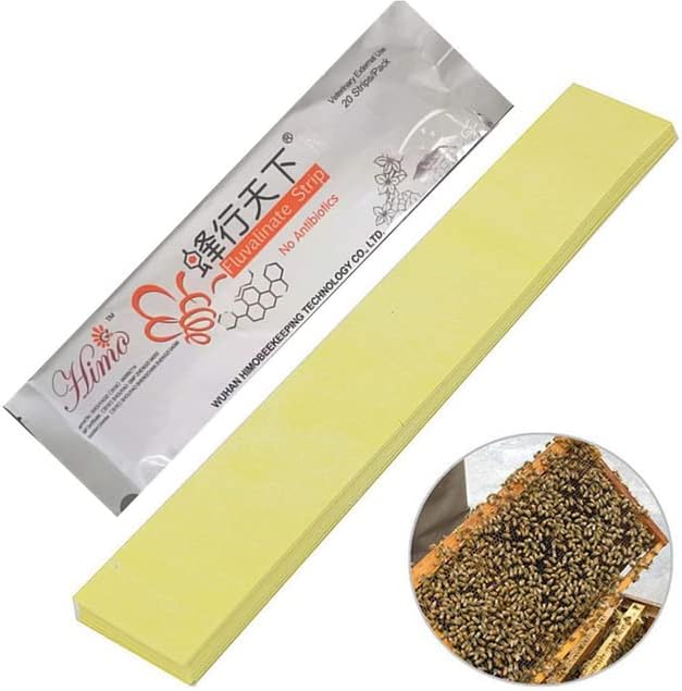 Home - 20pcs/Pack Bee Mite Fluvalsinate Pest Controller Beekeeping Acarid Varroa Mite Miticide (A)