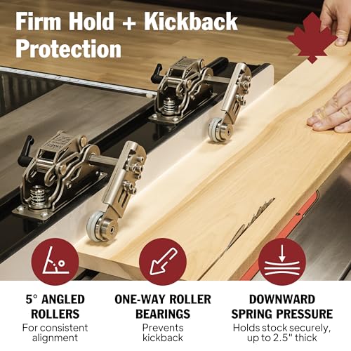 Image of JessEm 04320 Clear-Cut STS Stock Guides for Table Saw - Precision Stainless Steel Rollers, Smooth Bearing System, Downforce and Feed Control for Accurate Safe Woodworking Cuts