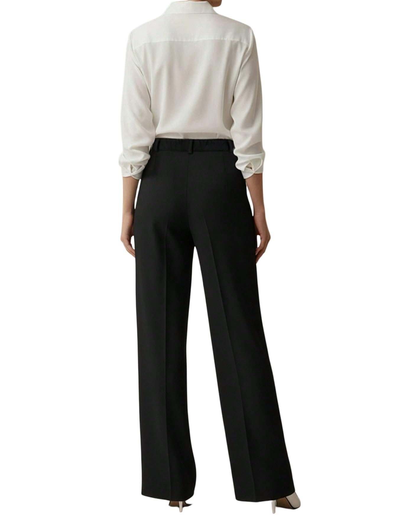 SOLY HUX Anzughose Damen Weites Bein Bundfaltenhose Elegante Hose Business Outfit Anzughosen Mit Tasche Wide Leg Hose
