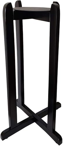 Miniatura 2 de Dispensador de agua de porcelana sin plomo con rayas negras y soporte de suelo de madera natural de 27 pulgadas