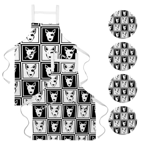 Tablier de cuisine Bull Terrier pour éviter les taches en pâtisserie