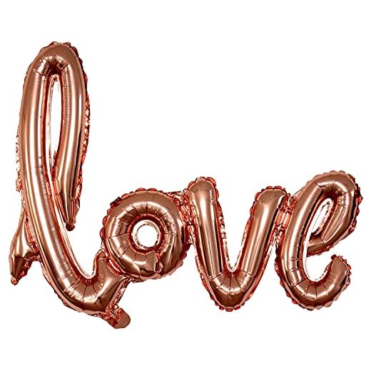 DekoRex® Globo de aluminio de amor para llenar el aire, propuesta de boda, guirnalda de matrimonio, decoración del día de San Valentín, 100 cm, oro rosa