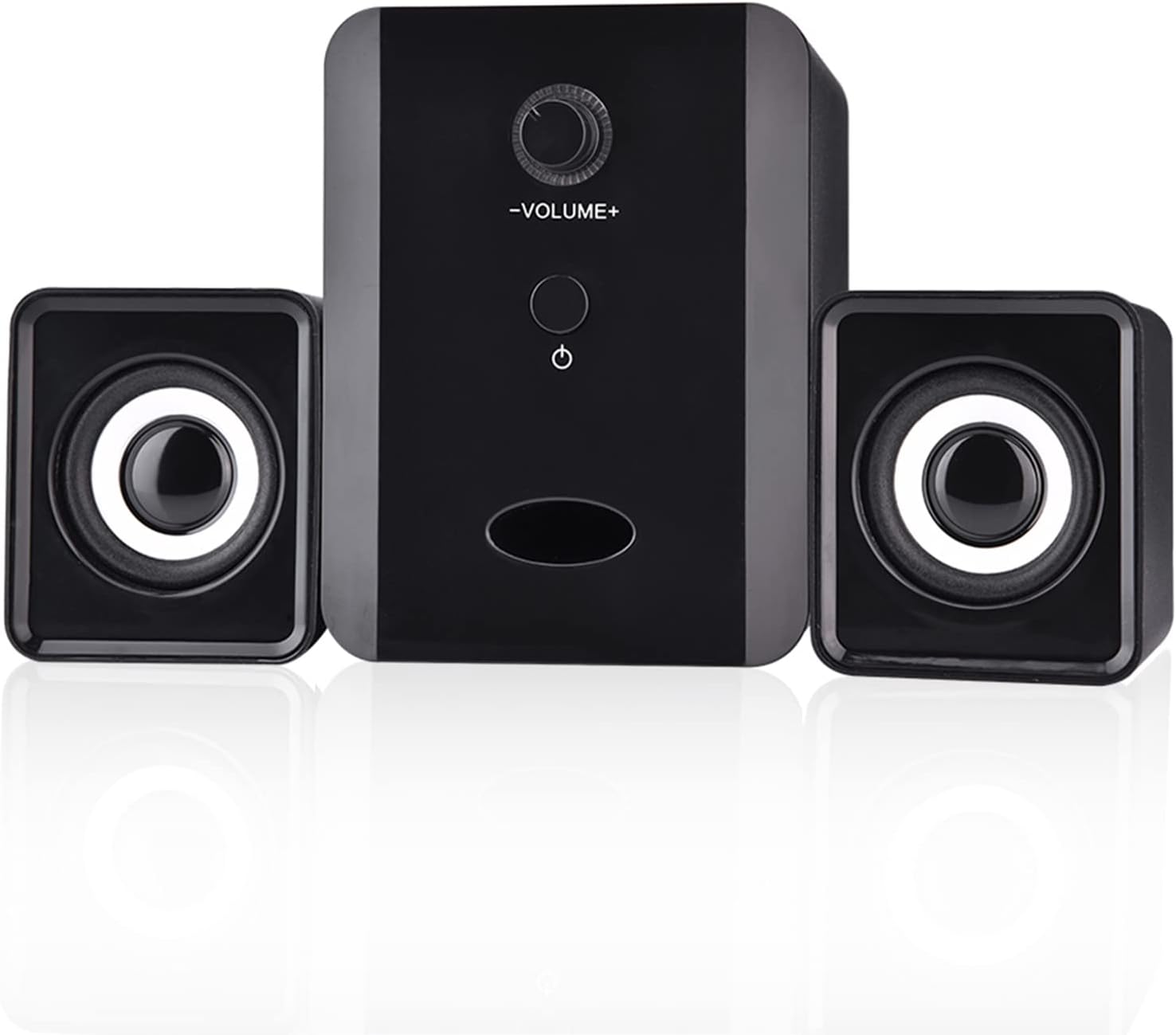 Gavigain Surround Computer Speakers Mini Multimedia Speaker System with USB Wired Bass Stereo Music Player for Music, Movies, Gaming for PCs, Laptops, DVDs, TVs, Tablets Black